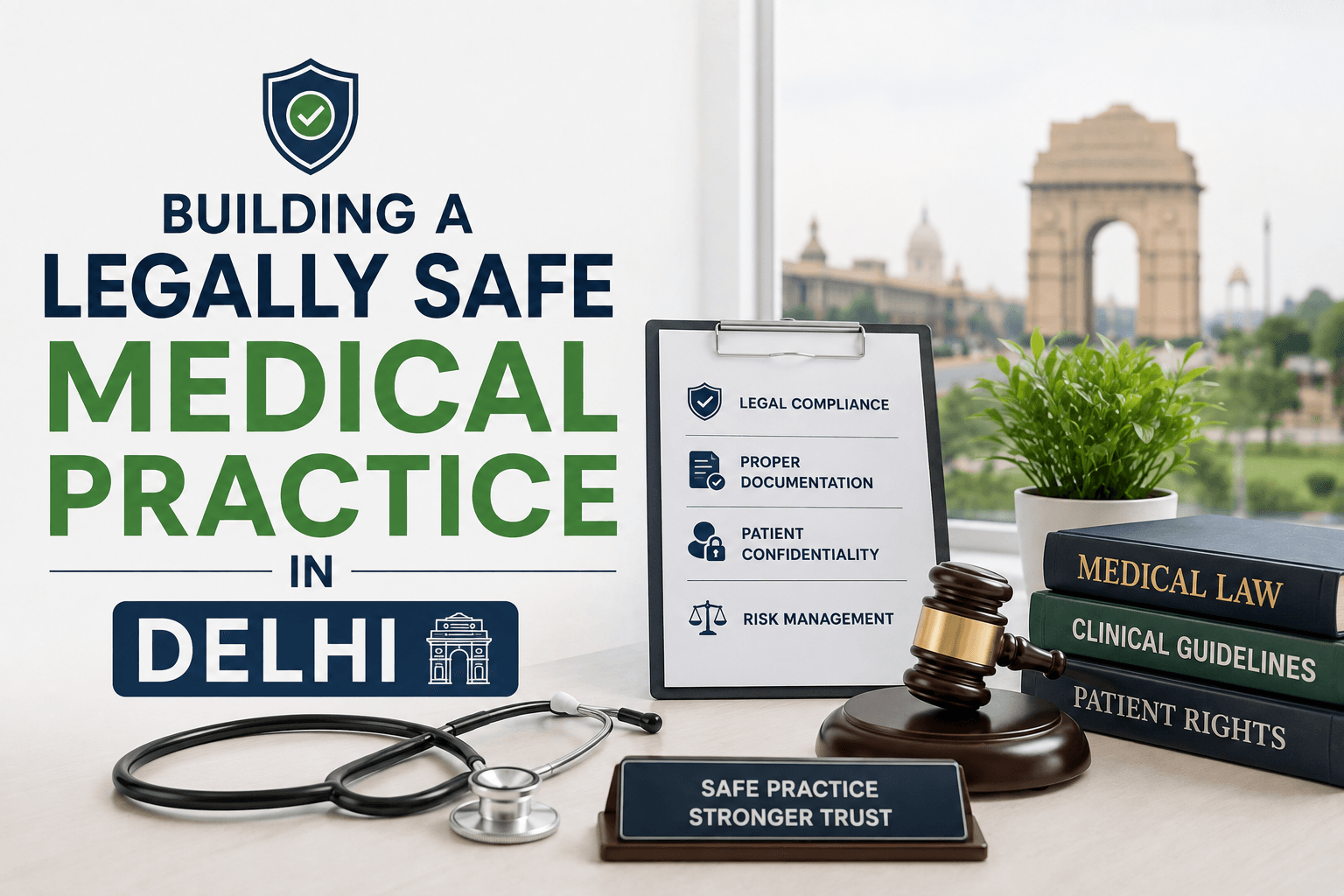 Legally safe medical practice in Delhi through compliance, documentation, confidentiality, and risk management.